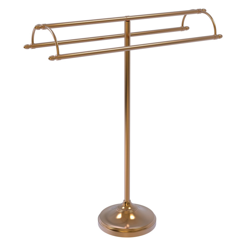 Porte-serviettes sur pied à double accoudoirs, Bronze brossé