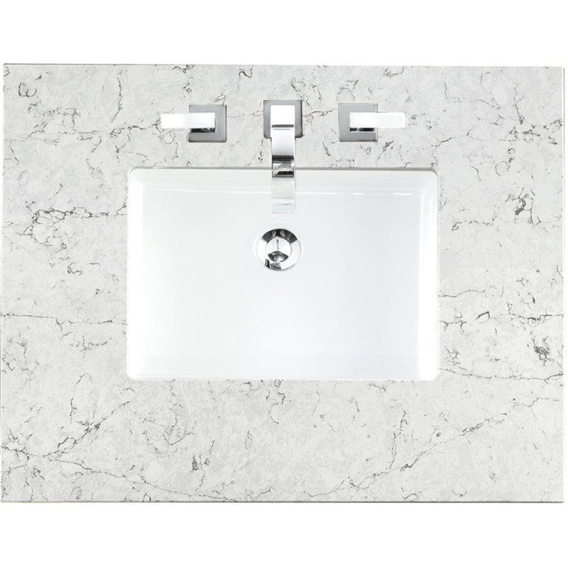 Brittany 30'' W Single Vanity, Bright White, Eternal Jasmine Pearl, 8" Widespread