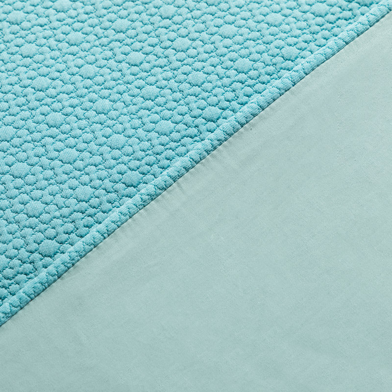 Geometric Shapes Quilt Set, King Coverlet + 2 Shams, Jade