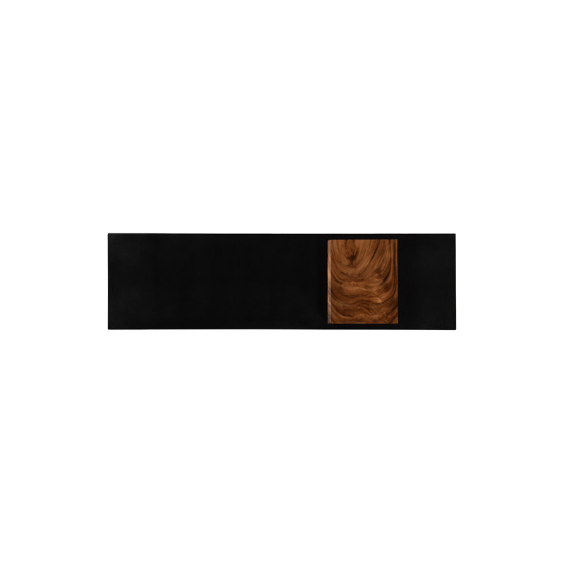 Slant Console Table, Natural/Black