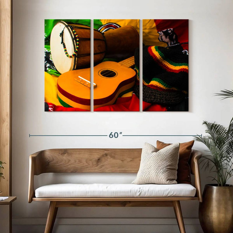 Abarca Reggae Instruments, 32" H x 50" W