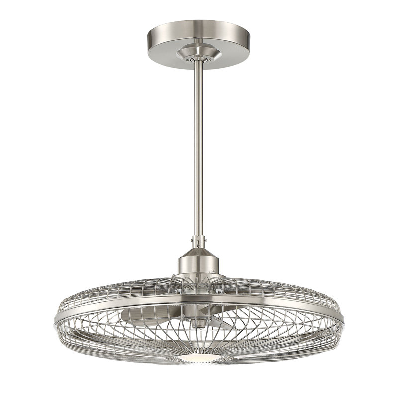 Truluck 26" LED Fandelier in Nickel with Remote Control, Nickel