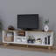 Meuble télé scandinave, chêne de jardin, 63,0 po x 22,0 po x 15,7 po | 100% panneau de particules enduit de mélamine, épaisseur: 0,7 pouce | Nombreuses tablettes, conception à fixation murale | Élégant et fonctionnel pour les salons modernes-198298890