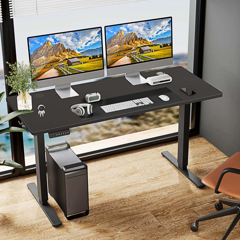 Bureau debout à hauteur ajustable Marther, H 28 po x l 48 po x P 24 po, Noir