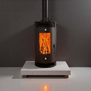 Metal cylindrical luxury wood fireplace