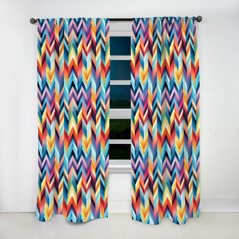 Rideau obscurcissant à motif de chevrons - 1 panneau, L 52 po x L 63 po