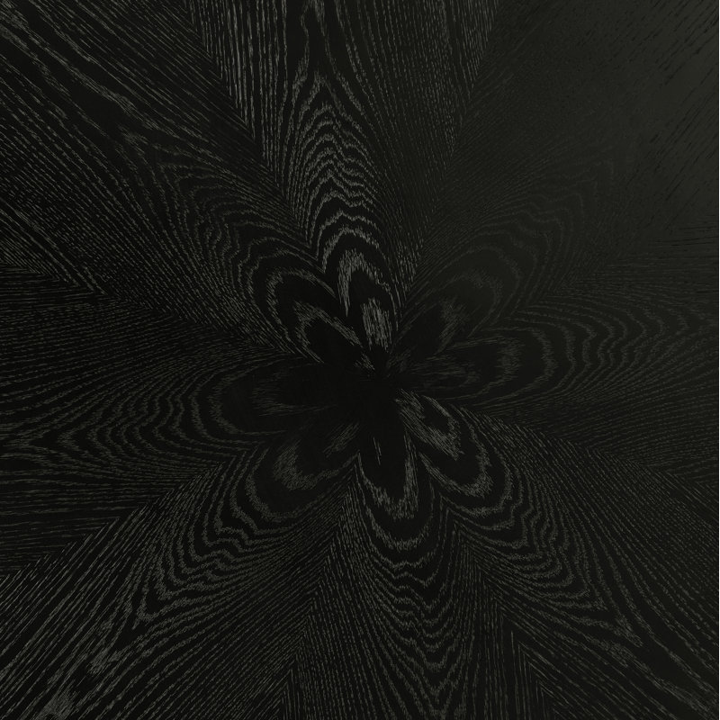 Table de salle à manger ronde en bois 48 po Resendez Rylie, Noir, 30"