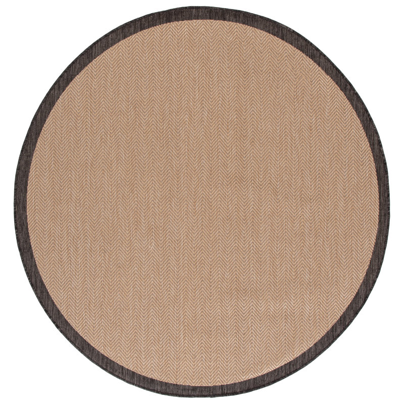 Tapis intérieur / extérieur Courtyard 8131 Chevron, Rond 6 pi 7 po
