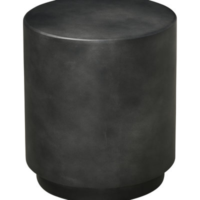 Dark Gray End Table - Concrete Finish, Lightweight, 4 Adjustable Feet, , Indoor/Outdoor, Versatile, 14.5"X14.5"X17 Accent With Artificial Cement Lightweight For Functional Decoration