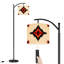 Lampe sur pied à arc avec abat-jour réglable à motif géométrique étoile du Sud-Ouest tribal rouge et noir beige