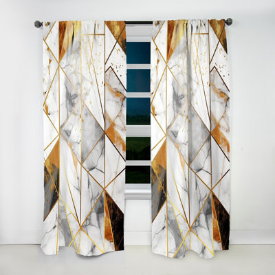 Murrells Exploring Golden Abstracted Symmetry V Abstract Curtain Velvet Room Darkening 1 Panel