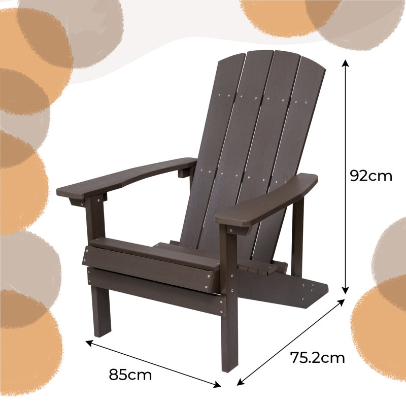 Andriani Foldable Outdoor Adirondack Chair, Brown/Light Gray