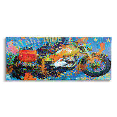 " Bold Modern Motorcycle Text Abstract Collage " by Porter Hastings