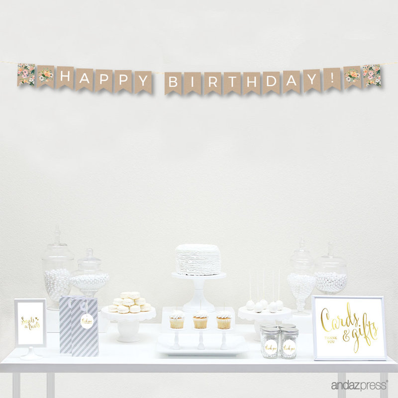 Bannière à flamme suspendue joyeux anniversaire