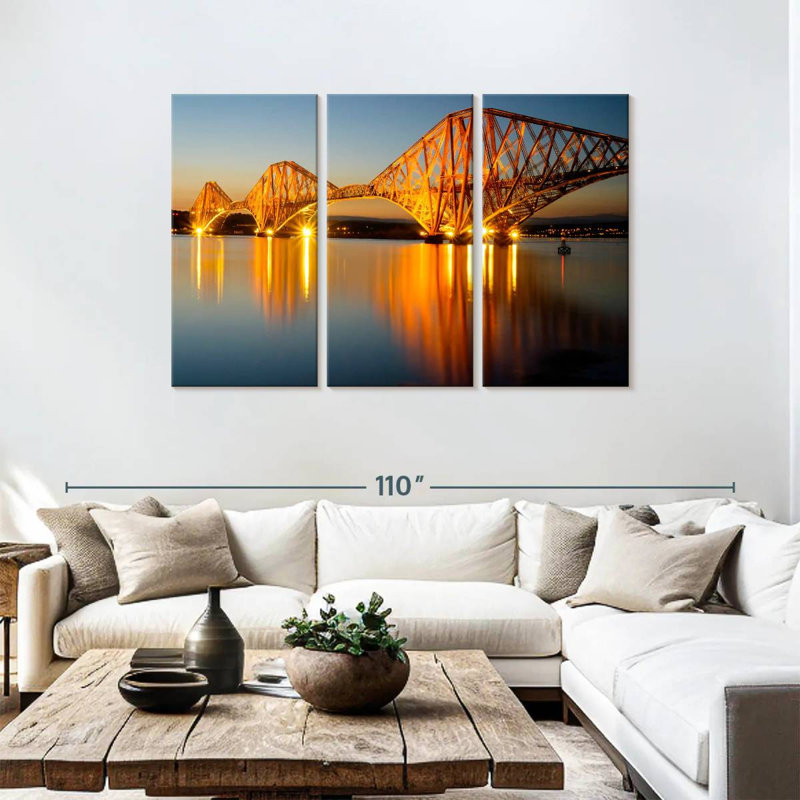 Forth Cantilever Bridge At Dawn, H 48 po x l 74 po