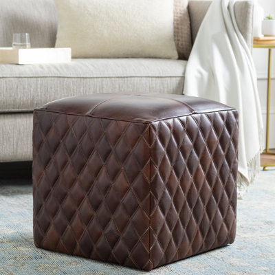 Tearsa Leather Ottoman