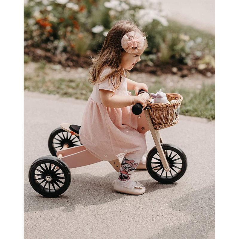 Kinderfeets Kid's Riding Toy Bundle w/Adjustable Helmet & Tiny Tot Balance Bike, Sage