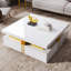 Table basse moderne carrée avec rangement à 4 tiroirs 43,3 po