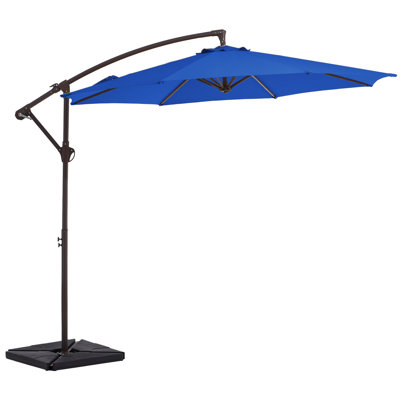 120 " W Round Cantilever Umbrella with Crank Lift , Counter Weights Included