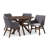 Monte Mid-Century Modern Wood Round 5-Piece Dining Set