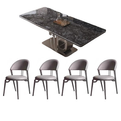 Light luxury rectangular high-end table and chair