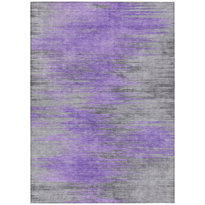 10' X 14' Gray Abstract Washable Indoor Outdoor Area Rug