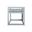 Lit simple gris au-dessus d'un lit mezzanine en bois d'hévéa massif-361512430