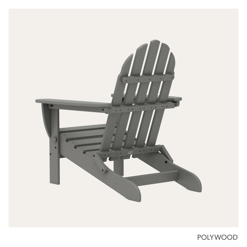 POLYWOOD Classic Adirondack Folding Adirondack Chair, Slate Gray
