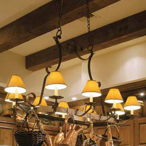 French Elegance 8 - Light Chandelier, Blackened Pewter, Aged Celadon Parchment