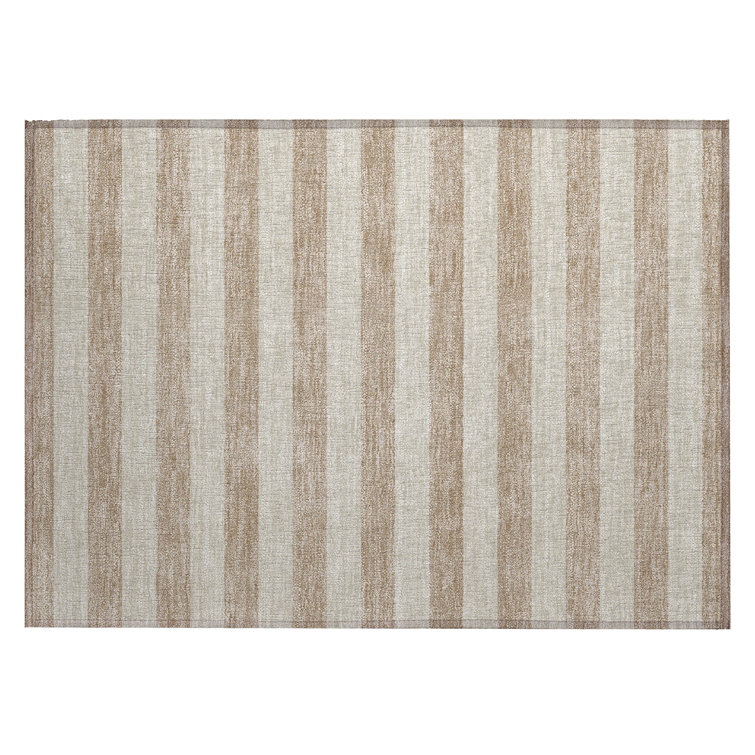Chrishanna Washable Striped Indoor / Outdoor Rug