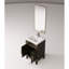 Meuble-lavabo en chêne brun avec comptoirs en acrylique poli à la main - comptoir de salle de bain Largeur compacte-121307661