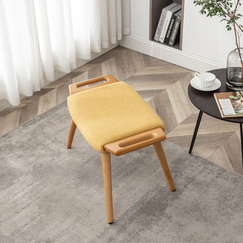 Janaesha Upholstered Ottoman, Yellow