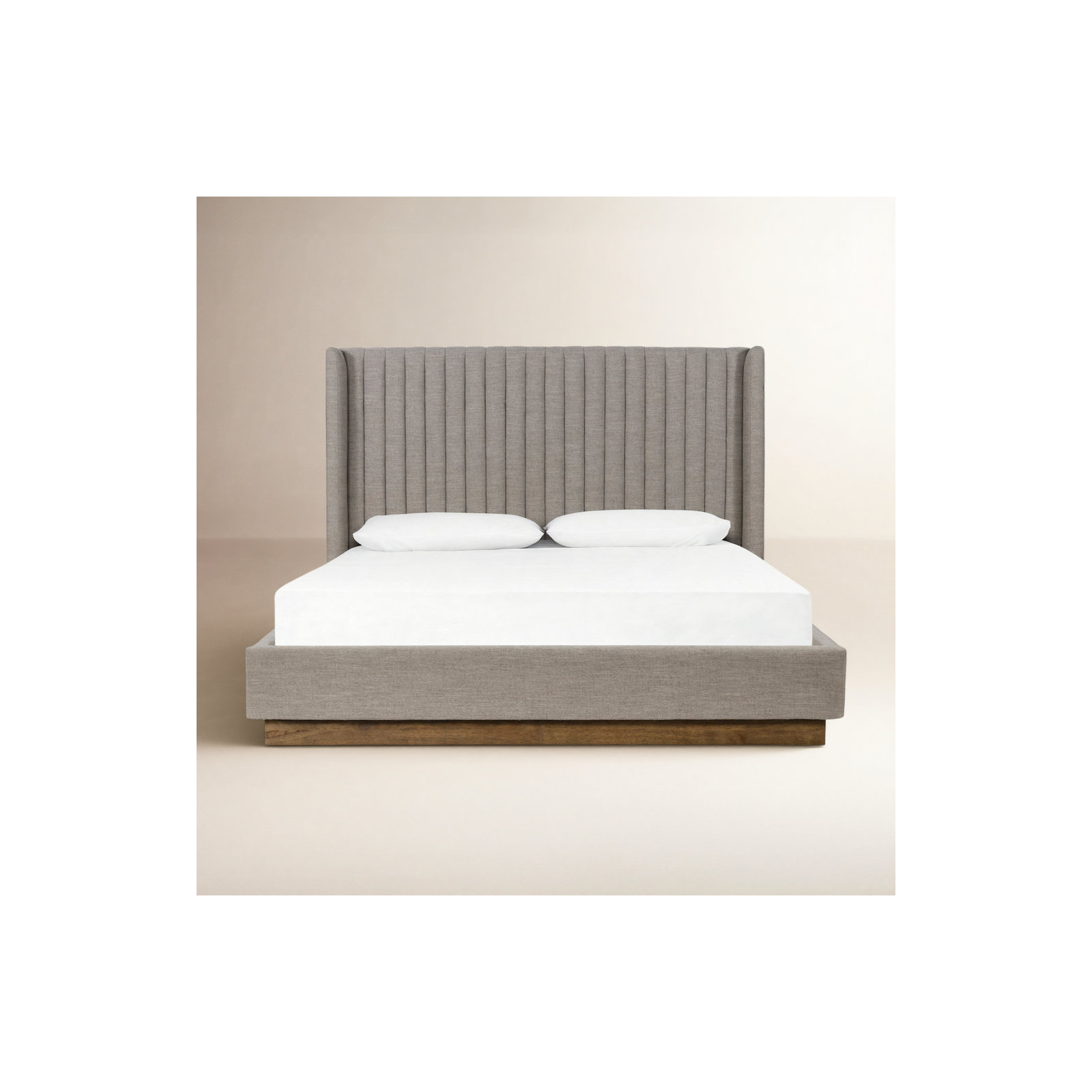 Lydia Upholstered Wingback Bed, Queen, Savile Flannel