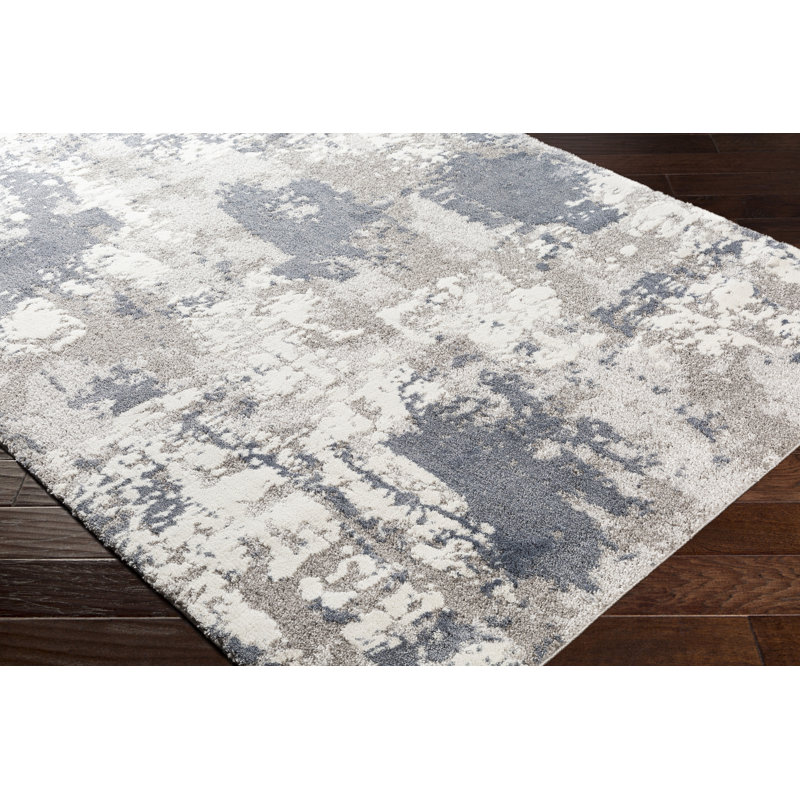 Tapis abstrait brun clair / gris / taupe Kular, Rectangle 6 pi 7 po x 9 pi 6 po