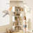Corner Book Shelf, White 6 Tiers , L-Shaped