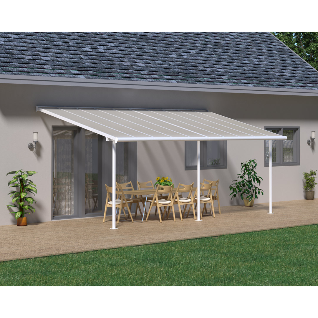 Canopia By Palram 295cm W x 739cm D Polycarbonate White Cover Retractable Patio Awning