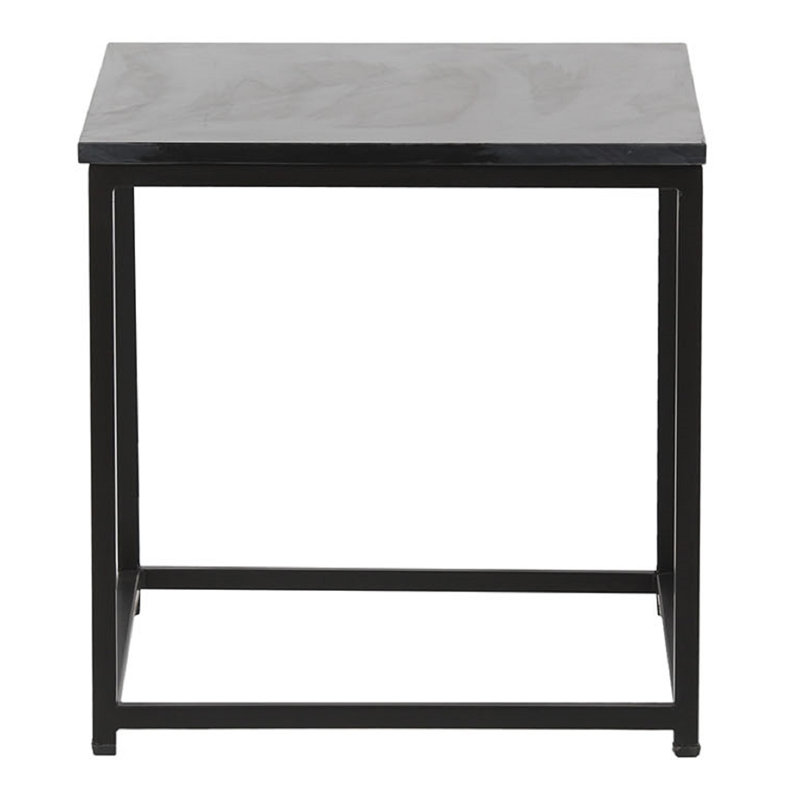 Lena Marble Top End Table, Black