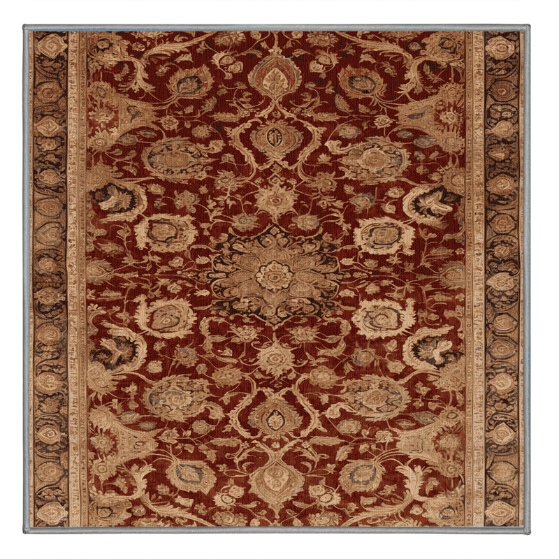 Tapis brun lavable à la machine, Carré 3 pi