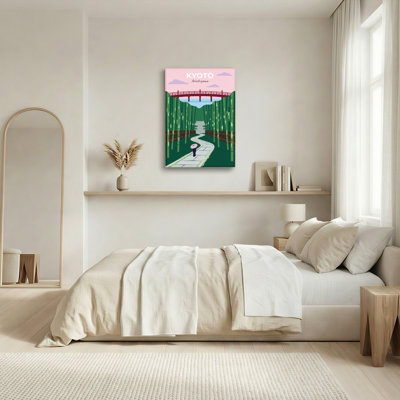 Kyoto Bamboo Canvas Wall Art Oil Painting Print Set Of 1