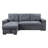 95"W Gray Woven Fabric Reversible Sleeper Sectional Sofa With Storage Chaise Cup Holder Charging Ports And Pockets-1157360269-1157360271