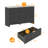 Fluted 6-Drawer  Dresser Organizer with Faux Marble Countertop-1514188348