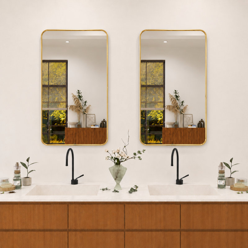 Lucha X P 36 po Miroir de salle de bain H, Gold
