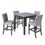 Ensemble de salle à manger 5 pièces à hauteur de comptoir avec table carrée et tabourets avec repose-pieds et 4 chaises rembourrées à haut dossier