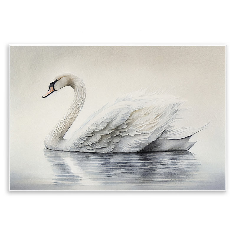 Élégante plaque murale cygne flottant, design par Sasha, H 10 po x l 15 po
