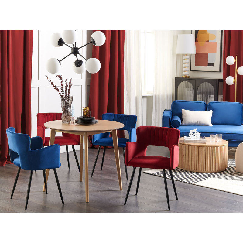 Kirssy Upholstered Dining Chair, Dark Red, 2
