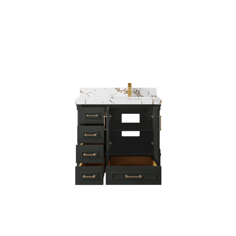 Ensemble de meuble-lavabo simple 36 po Aberdeen, Brun Viola