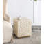 Tabouret Aminat 14 x 14 x 18 po, crème, base en laiton, motif