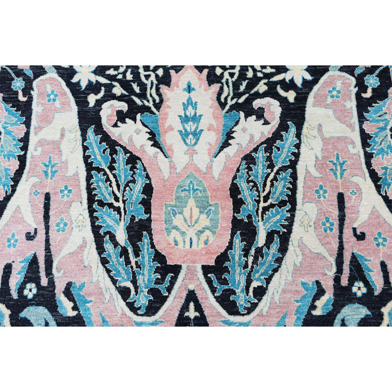 Tapis rectangulaire en laine noué à la main, Rectangle 12 pi x 15 pi