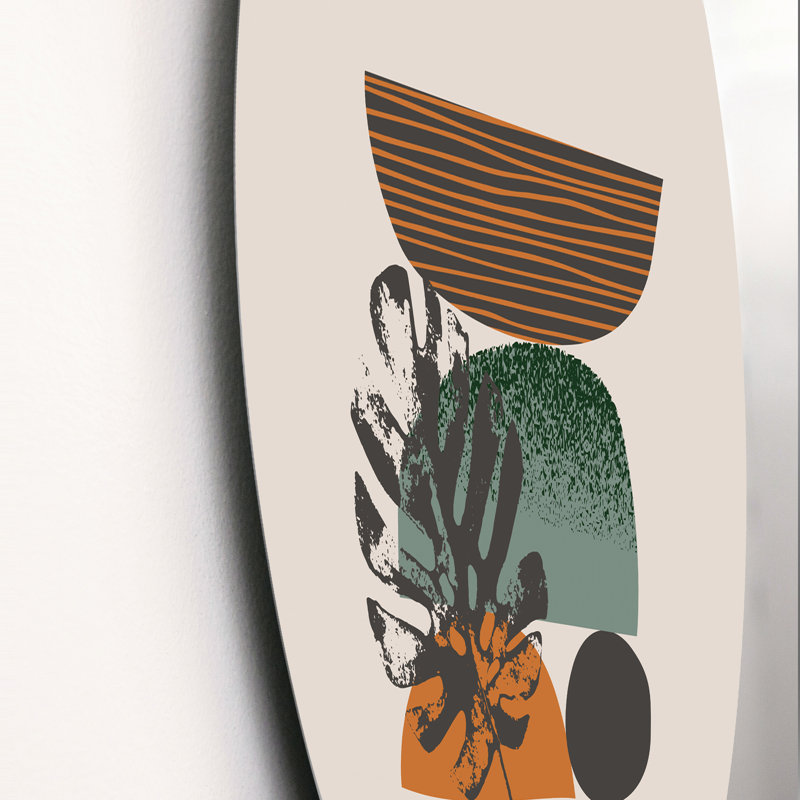 «Retro Summer Vibe Organic Abstracts II», art mural moderne en métal, H 36 po x l 36 po