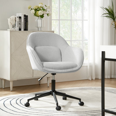 Leoh 68.5cm W Modern Office Chair Curved Backrest with Height Adjustable and Metal Base
